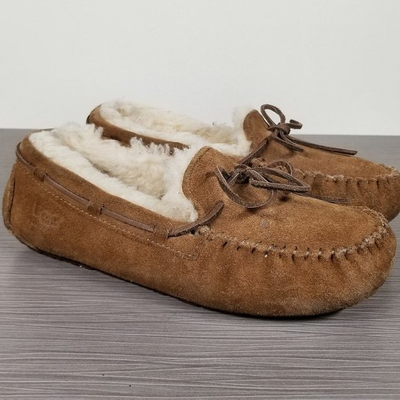 UGG Kids Dakota Shearling Slipper, Chestnut Suede, Youth Size 4 US / 34 - Picture 3 of 12